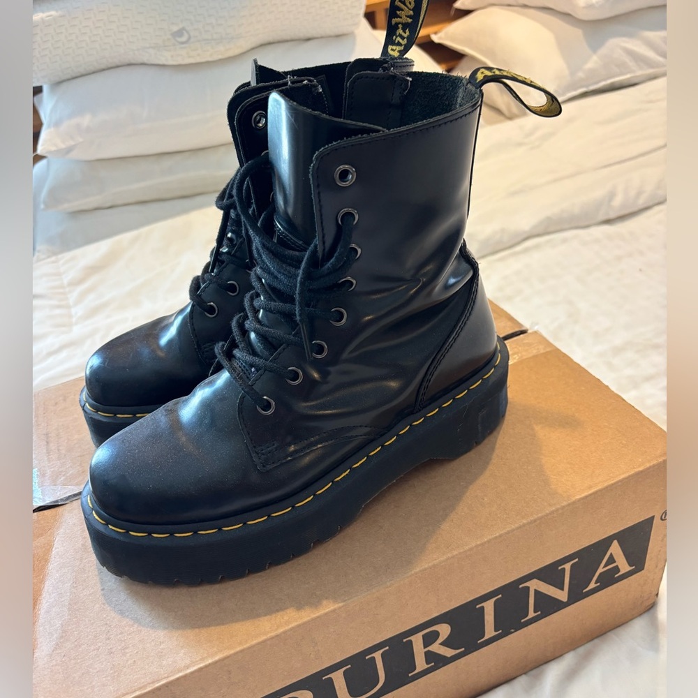 Dr. Martens Black Platform Combat Boots